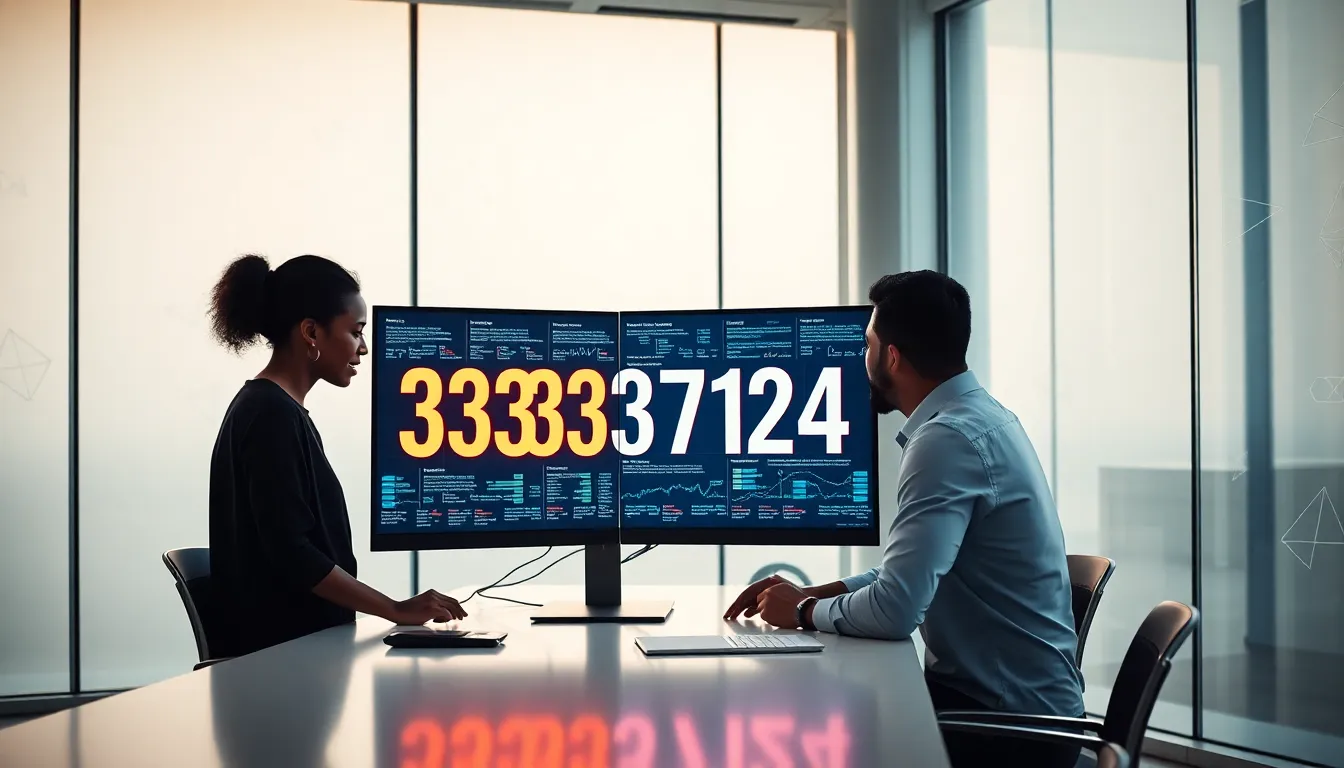 diverse team analyzing data in a modern office environment.